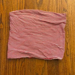 Red and white striped brandy Melville tube top